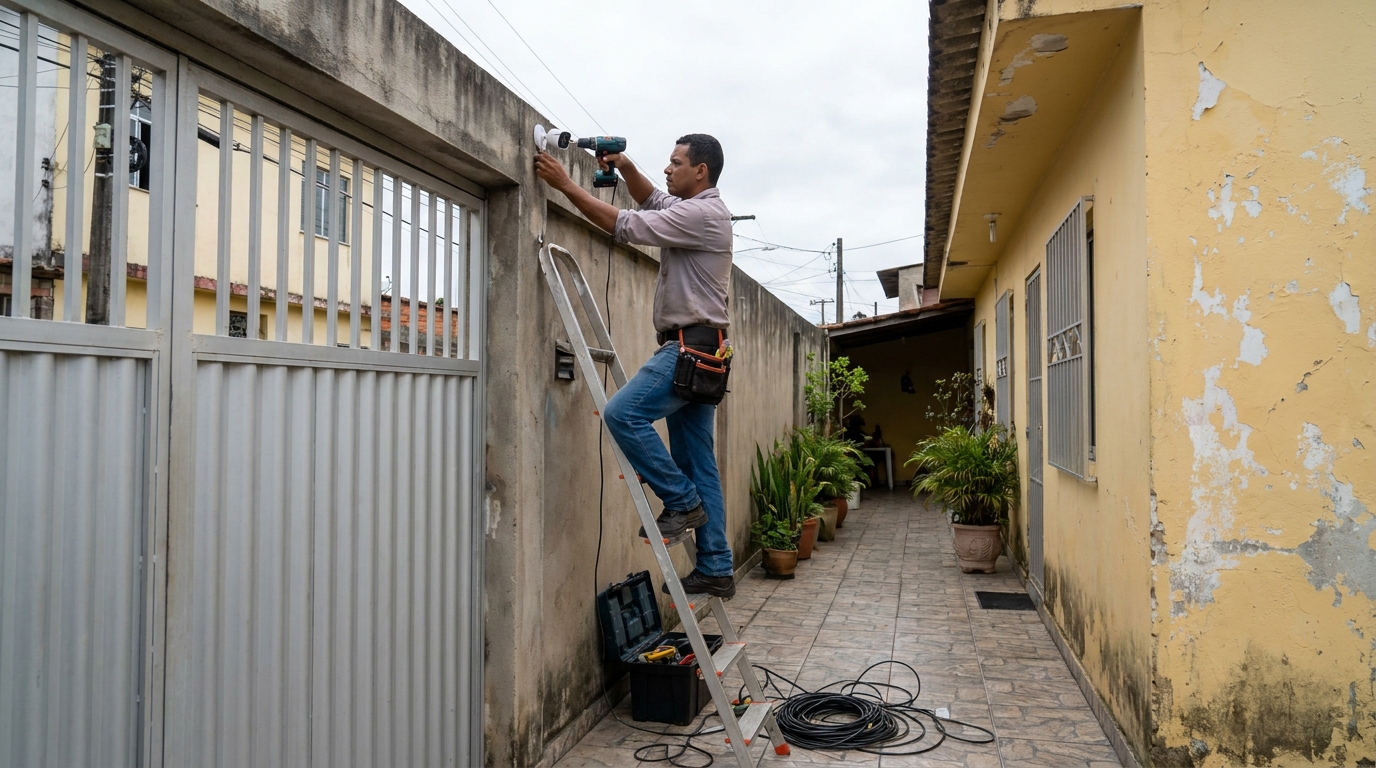 Passagem de cabeamento em Caxias do Sul‑RS