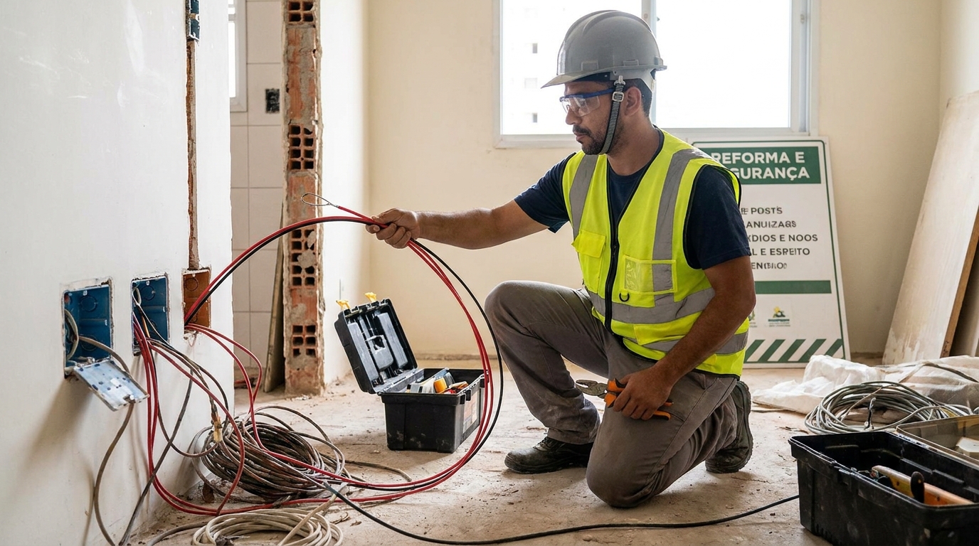 Substituição de fios antigos em Caxias do Sul‑RS
